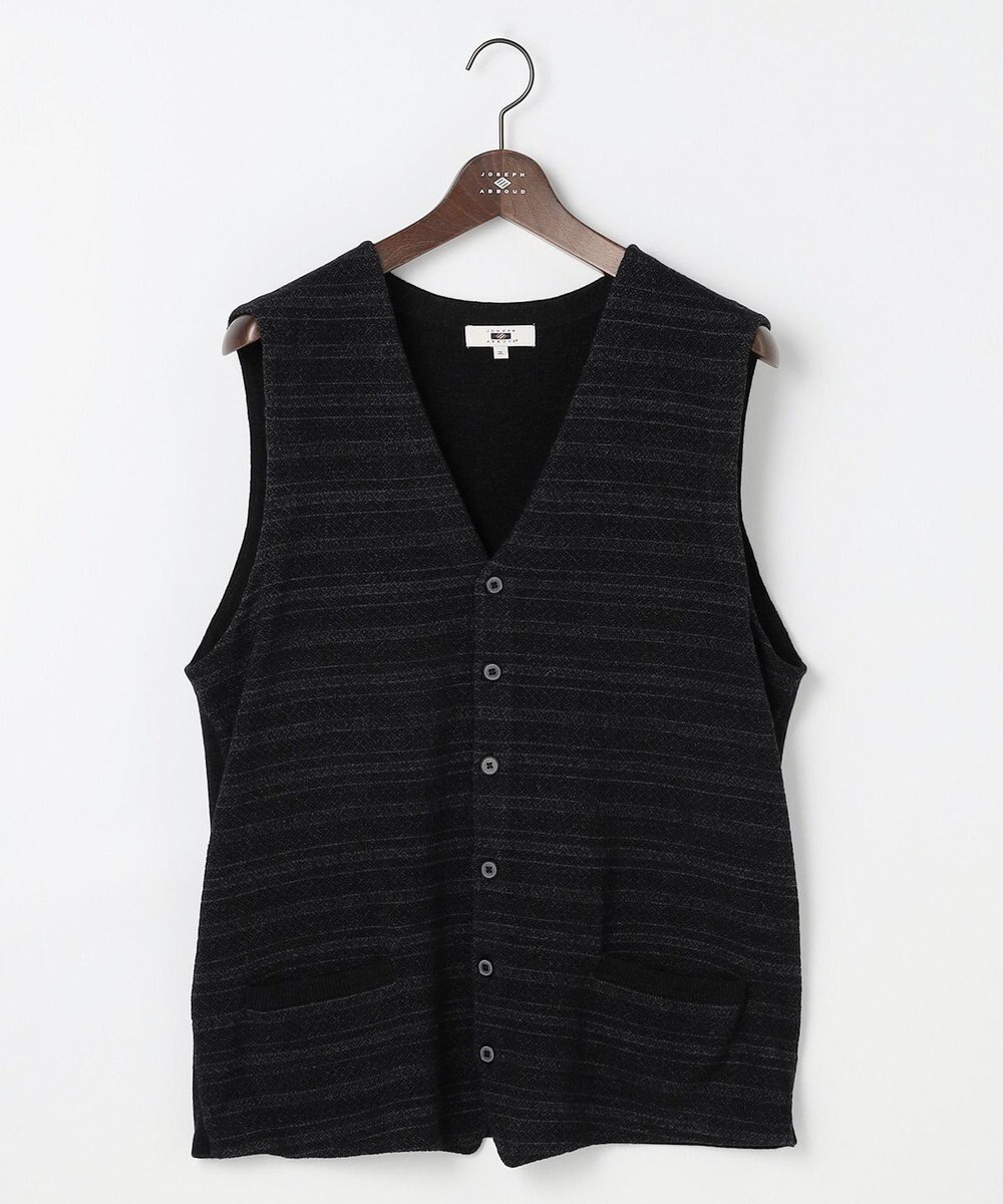 JOSEPH ABBOUD 【キングサイズ・洗える/ソフトな肌触り/軽い】シェニールヤーンジャカードニット ベスト 