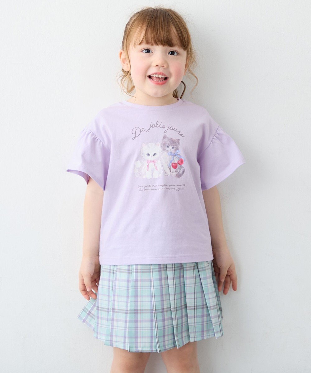 ANY KIDS 【綿100%】ドロップショルダー アニマルプリントTシャツ 