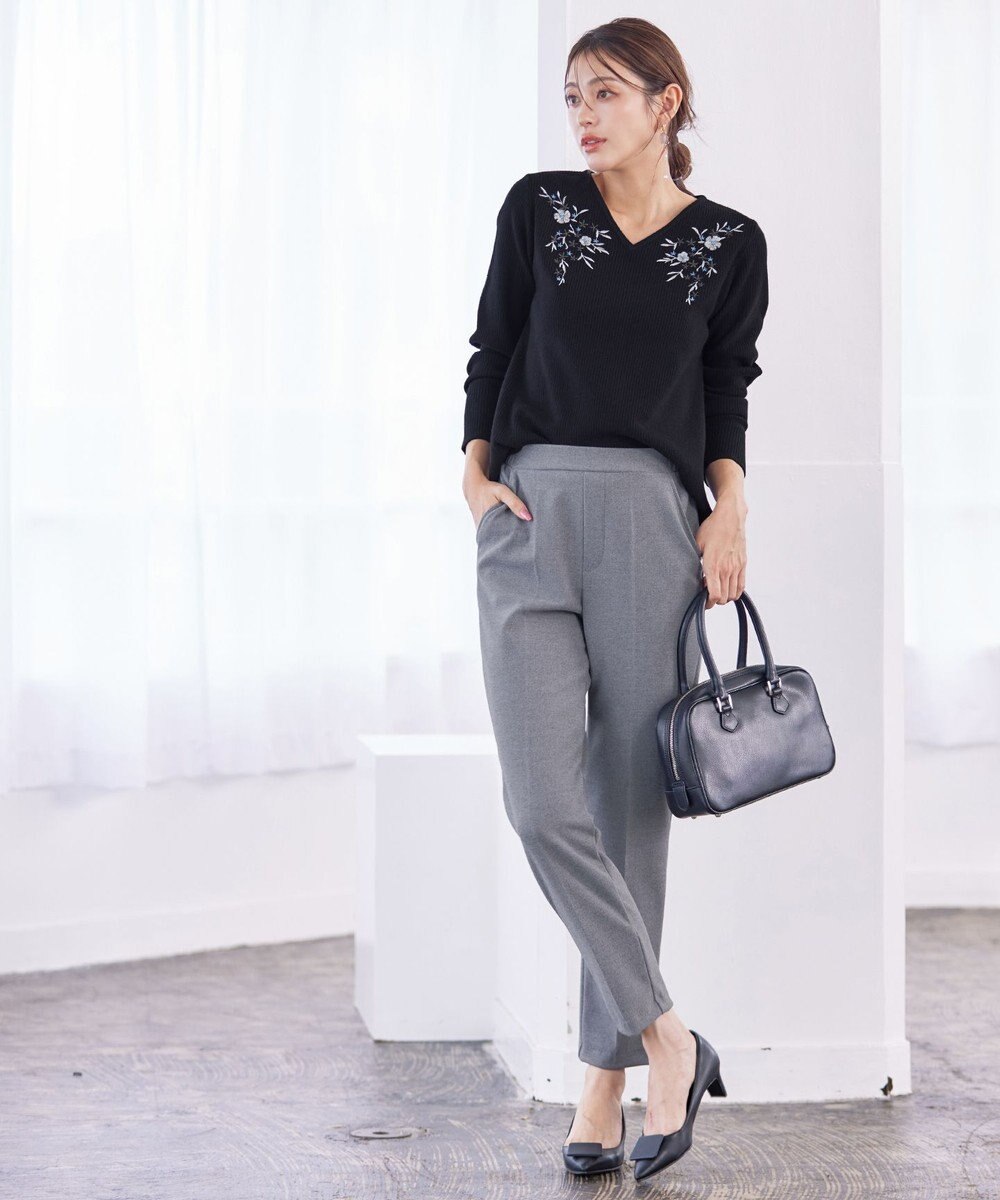 Tiaclasse 【GOLD LABEL・日本製・洗える】 カシミアタッチテーパードパンツ 