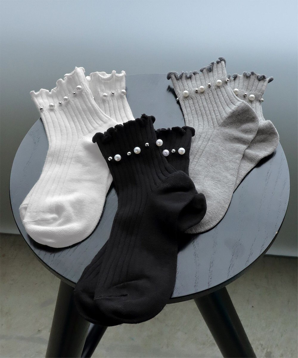 Tiaclasse リブ編みパールソックス 