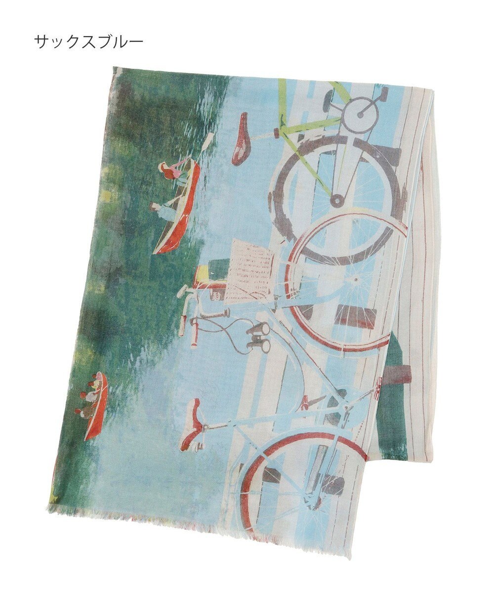 MOONBAT ハナト (Hanato) シルクコットンストール レイクサイド 197cm×70cm 