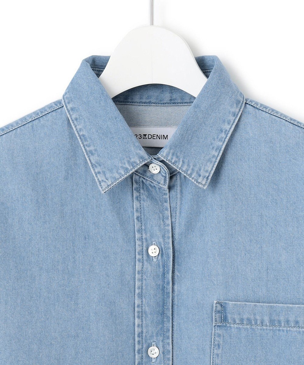 23区 【Oggi4月号掲載/洗える】23区DENIM ライトダンガリー クロップドシャツ 