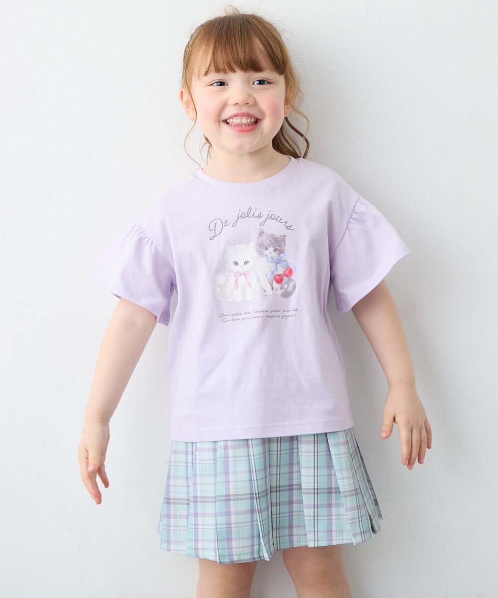 ANY KIDS 【綿100%】ドロップショルダー アニマルプリントTシャツ 