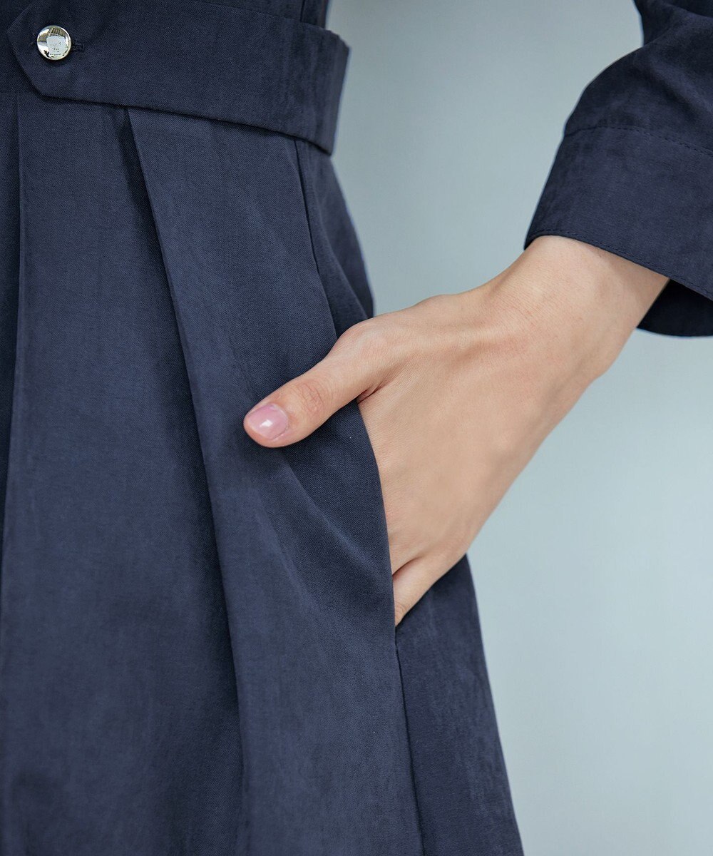 Tiaclasse 【新色追加・洗える】ピーチスキンバンドカラーワンピース 