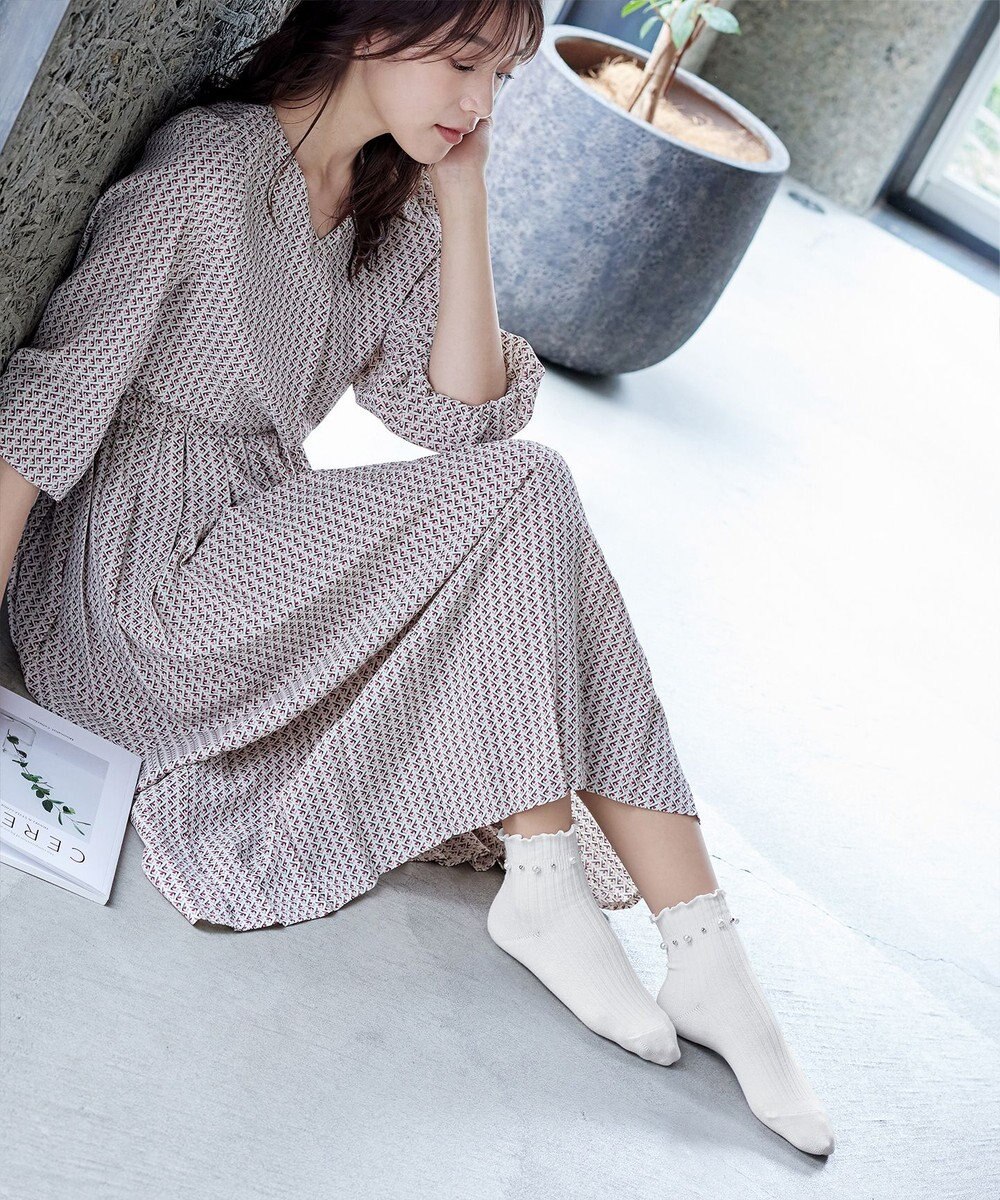 Tiaclasse リブ編みパールソックス 