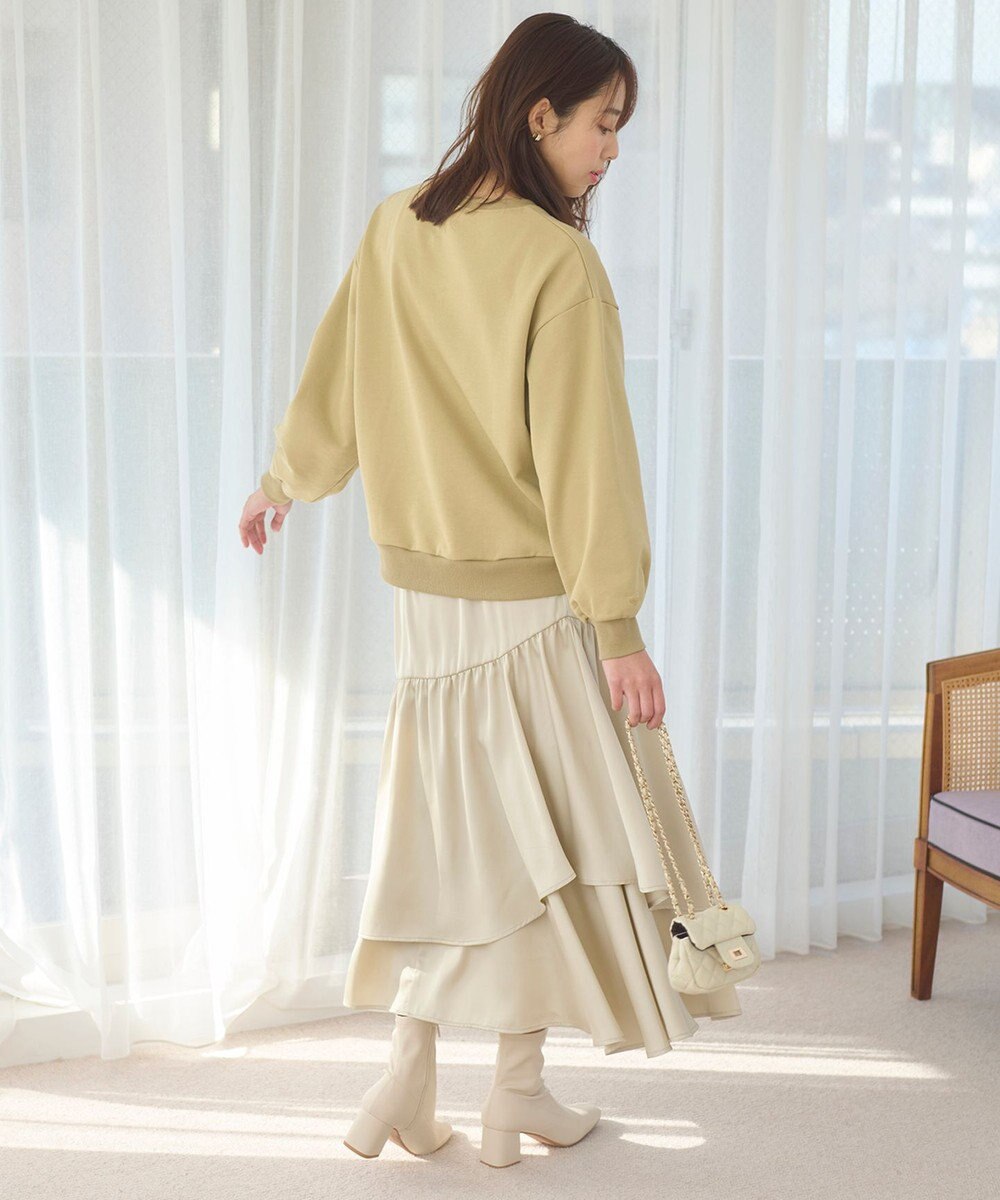 Feroux 【セットアイテム】裏毛プルオーバー×ランダムプリーツ スカート 