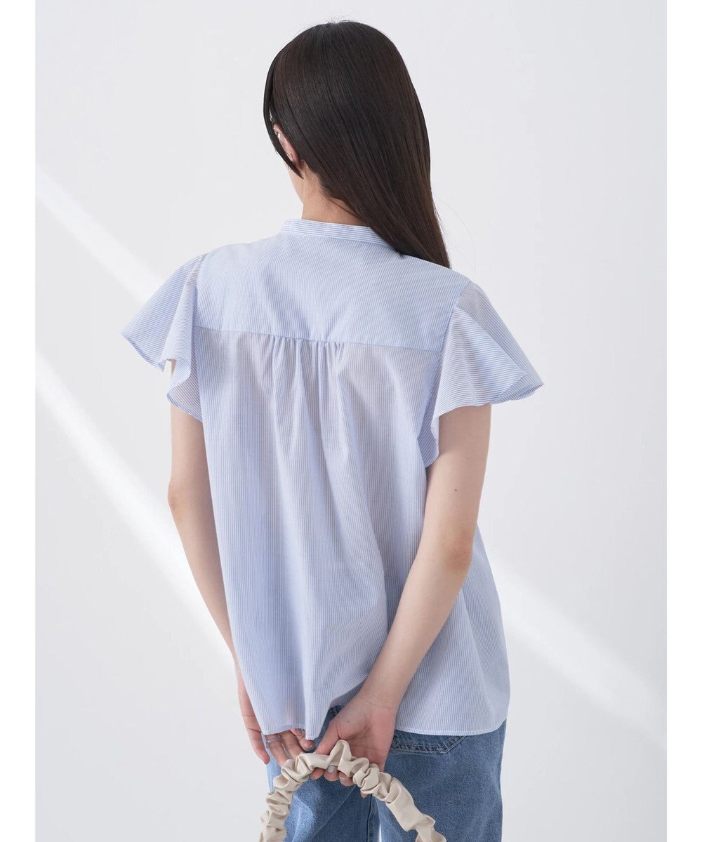 earth music&ecology ギャザーフレンチスリーブブラウス 