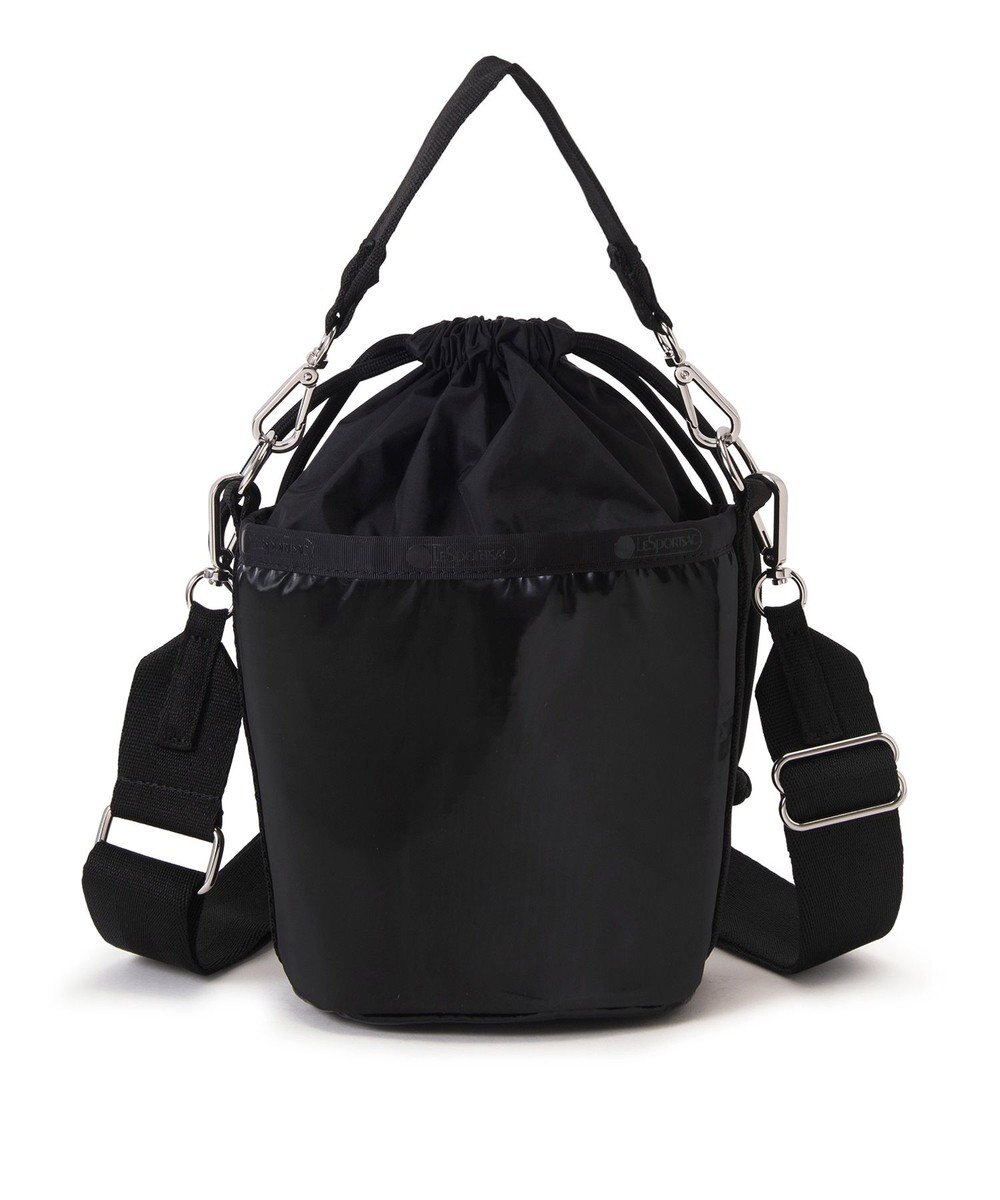 LeSportsac SM DRAWSTRING BUCKET/ブラックシャイン/ブラック 