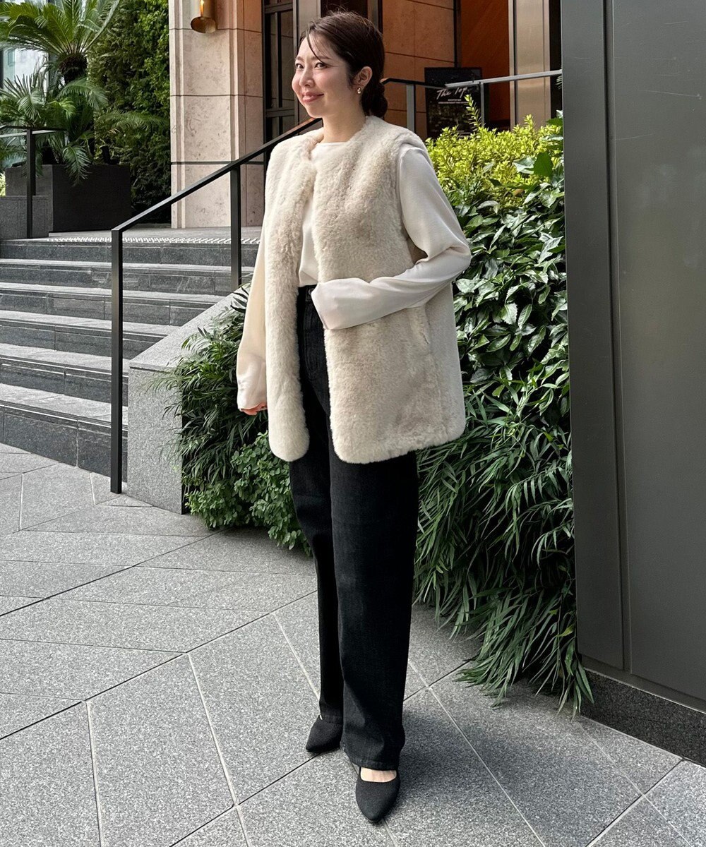 UNFILO サテン レイヤードブラウス 