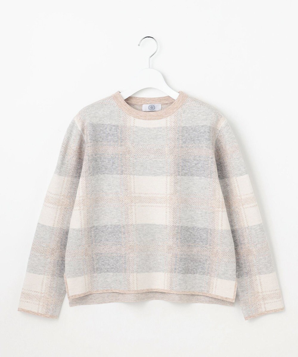 J.PRESS LADIES L Wooly Stretch Plaid ニット 