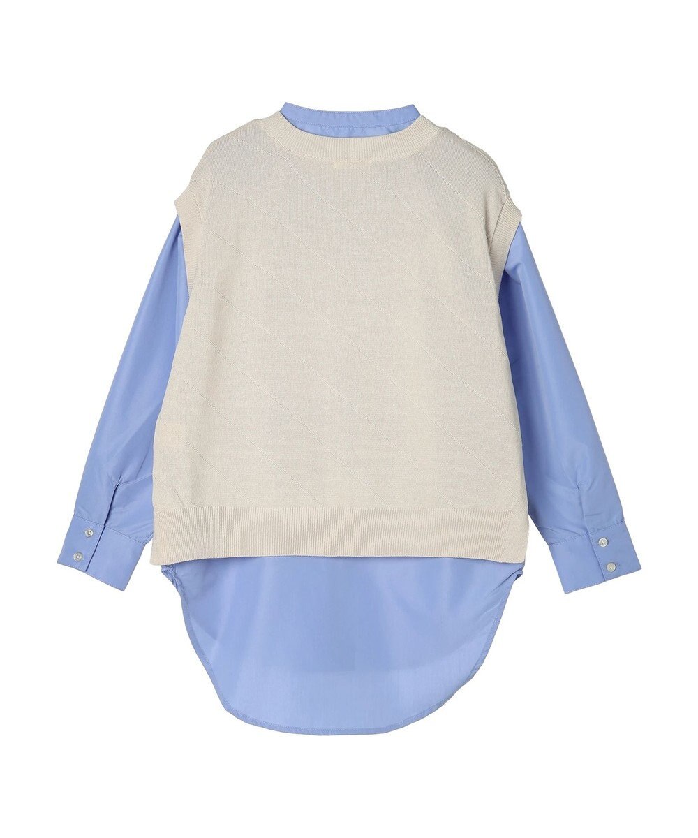 CRAFT STANDARD BOUTIQUE 【洗える】ニットベスト+バンドカラーシャツSET-B 
