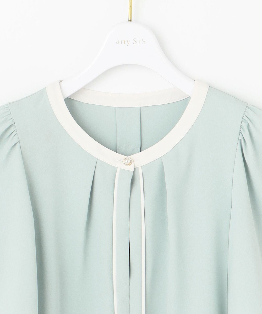ANY SIS S 【洗える】バイカラーフレア ブラウス 
