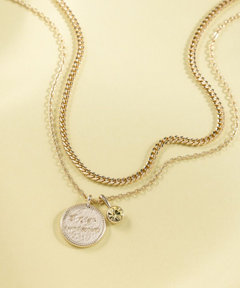 23区 カラーストーン コイン ネックレス 