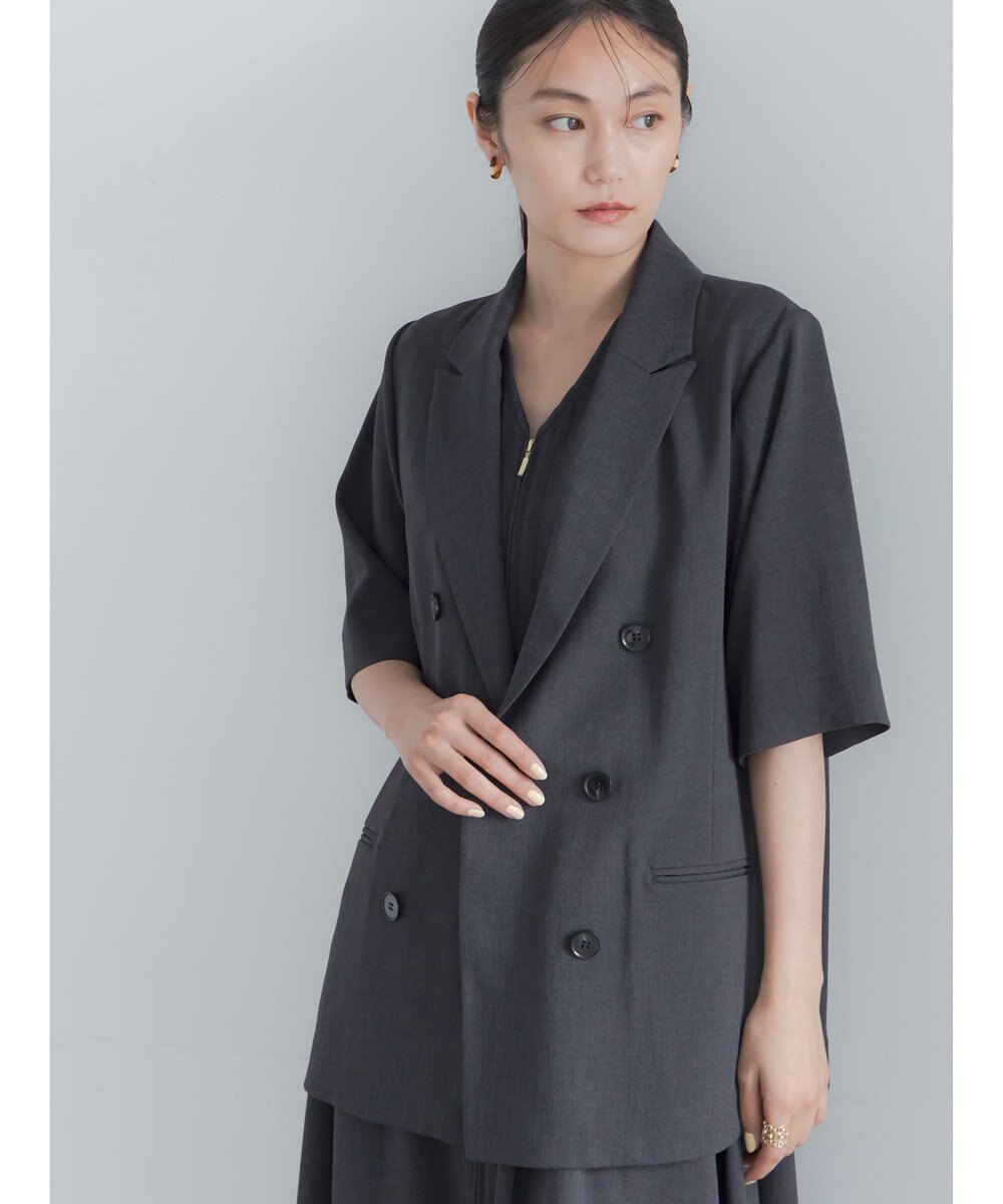 Te chichi ミックスツイルテーラードジャケット(セットアップ可)《2026 SUMMER LOOK item》 