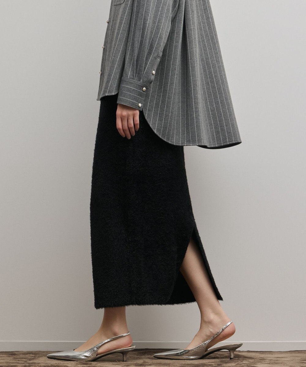 GRACE CONTINENTAL ラメフェザーニットスカート 