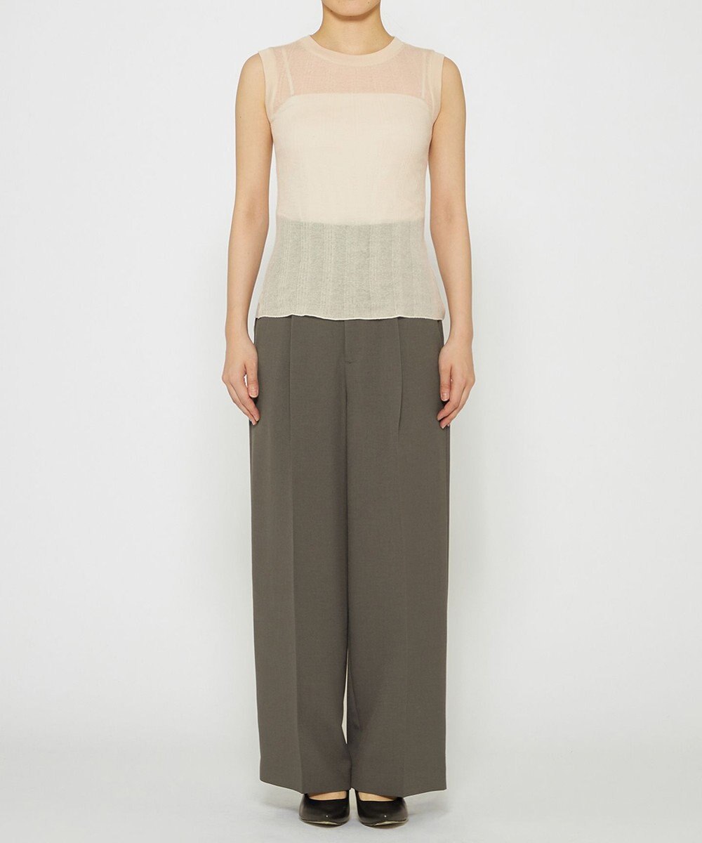 uncrave 【手洗い可】シアー ランダムリブ ノースリーブ カットソー（uncrave STANDARD） 