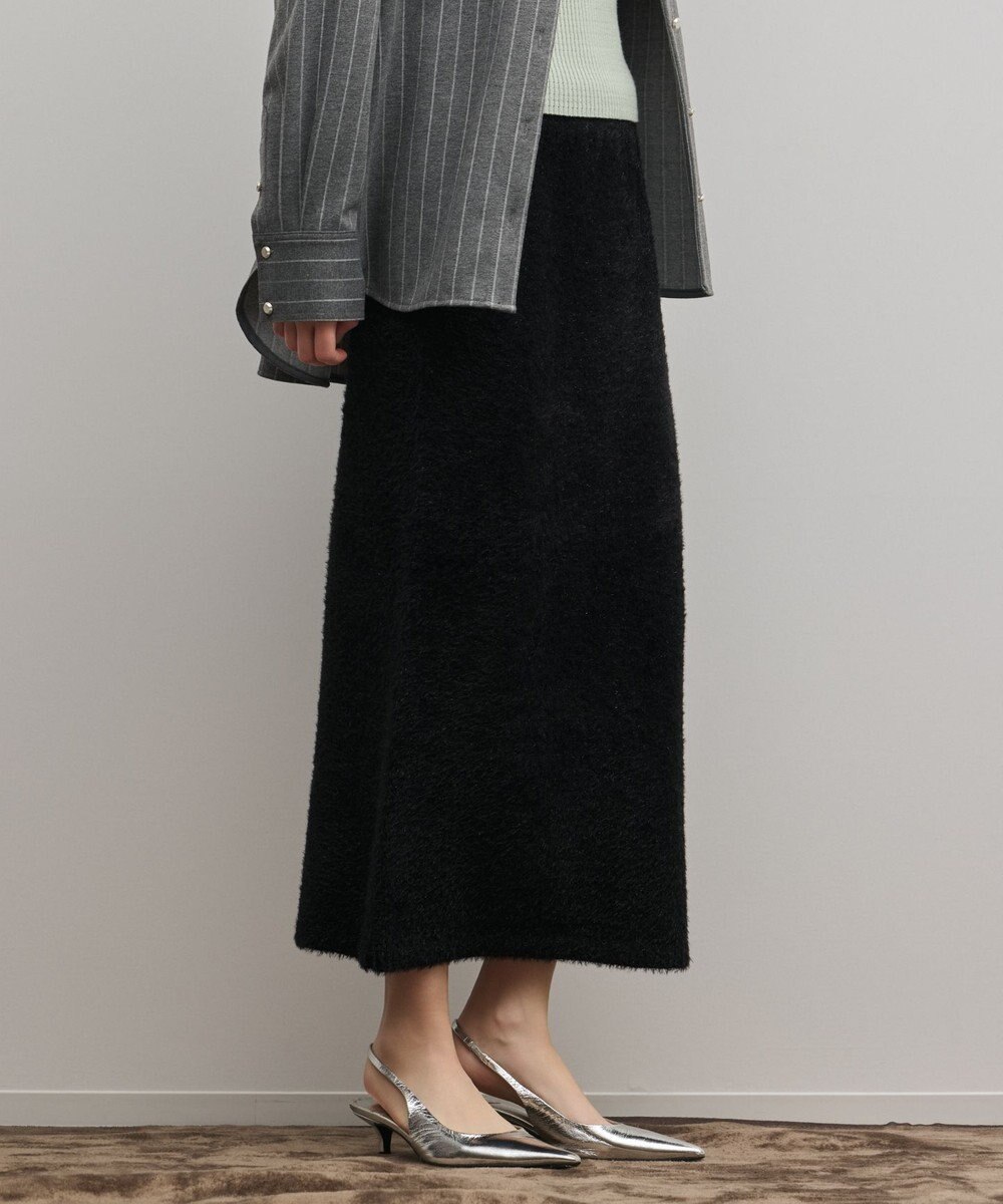 GRACE CONTINENTAL ラメフェザーニットスカート 