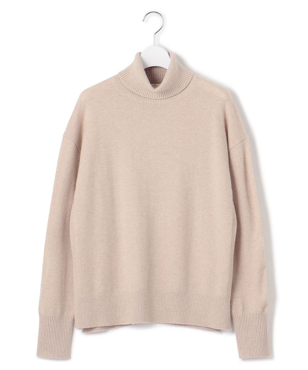 23区 L 【滝沢眞規子さん着用/洗える】ピュアカシミヤ タートルネック ニット 