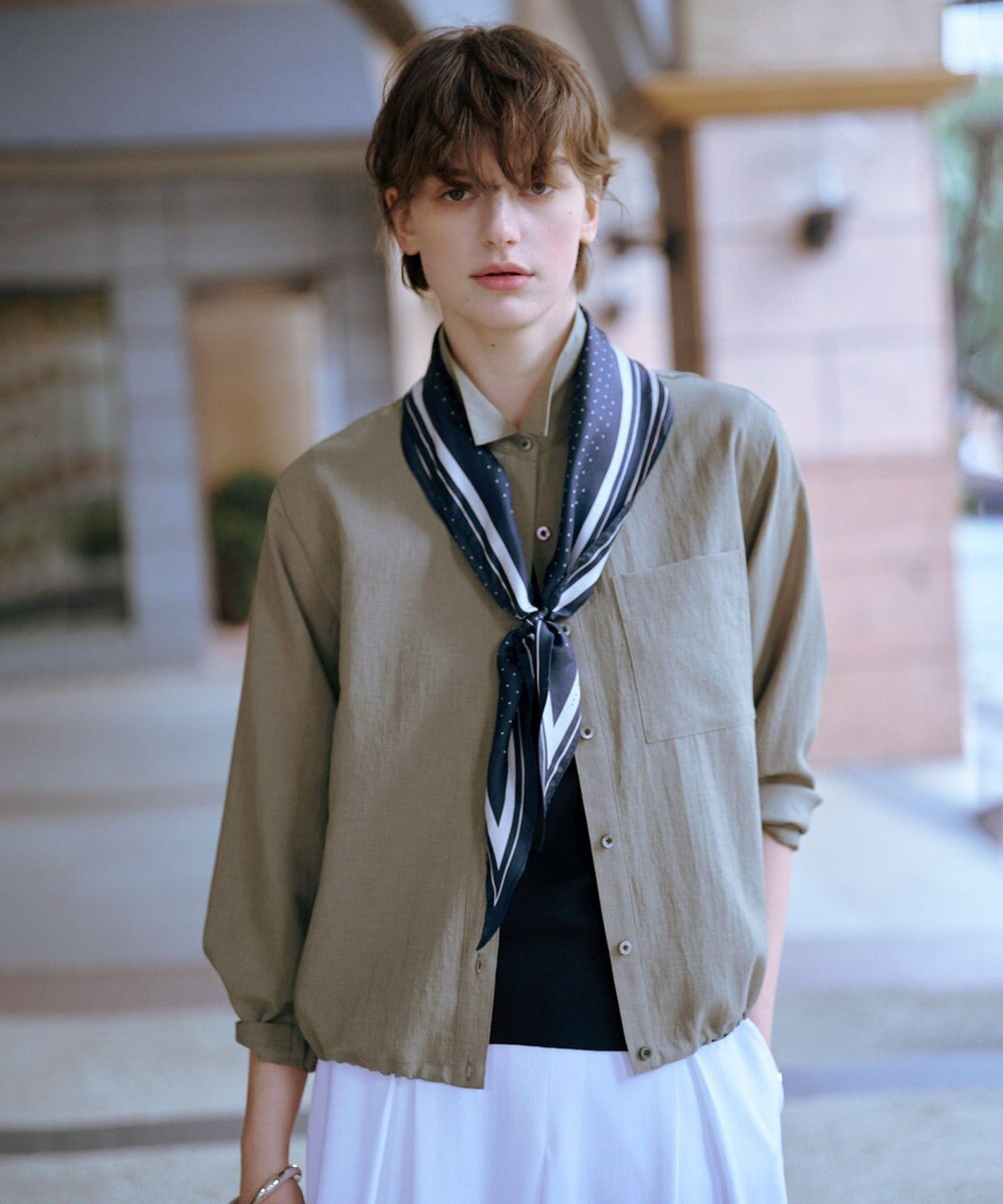 J.PRESS LADIES スクエアドット 剣先 スカーフ 