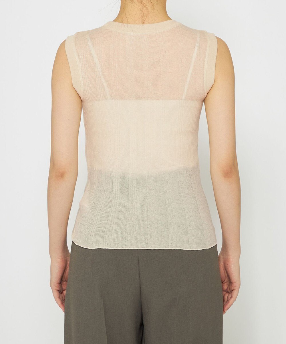 uncrave 【手洗い可】シアー ランダムリブ ノースリーブ カットソー（uncrave STANDARD） 