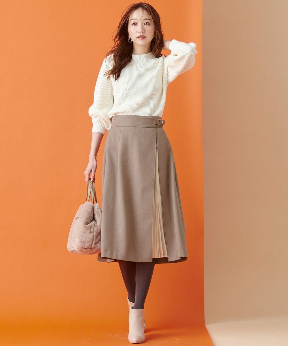 ANY SIS 【洗える】パール調ポイントツイル スカート 