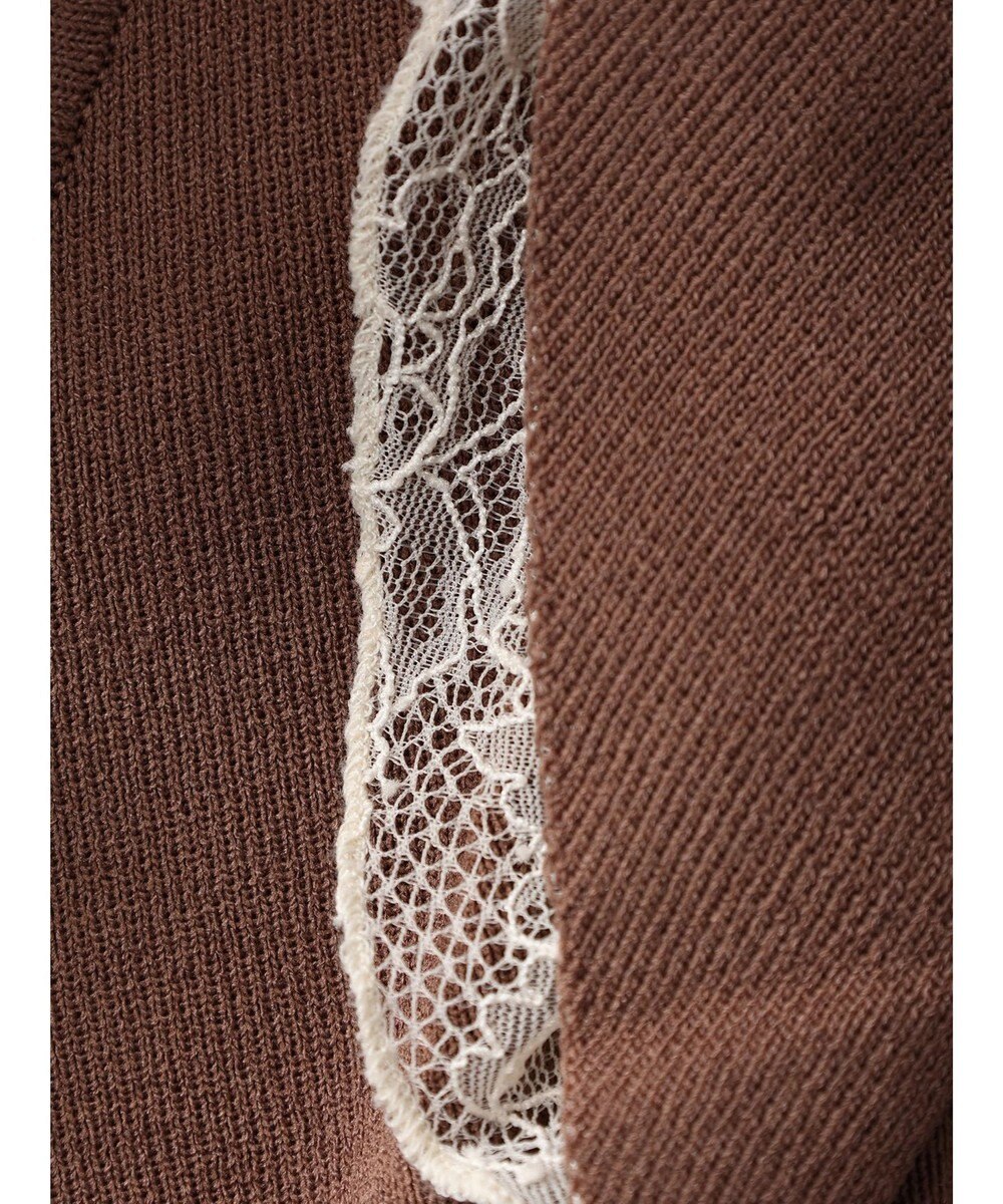 earth music&ecology レースドッキングフリルニットプルオーバー 