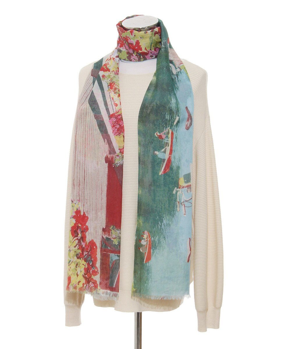 MOONBAT ハナト (Hanato) シルクコットンストール レイクサイド 197cm×70cm 