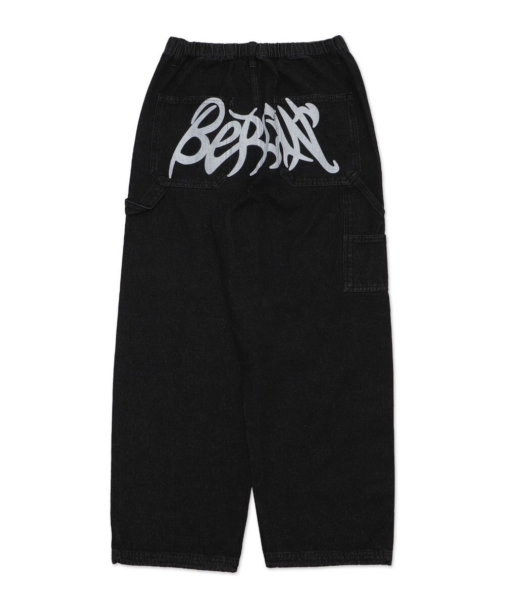 WEGO 【ウエスト紐で調整】イージーペインターグラフィックデニムパンツ 