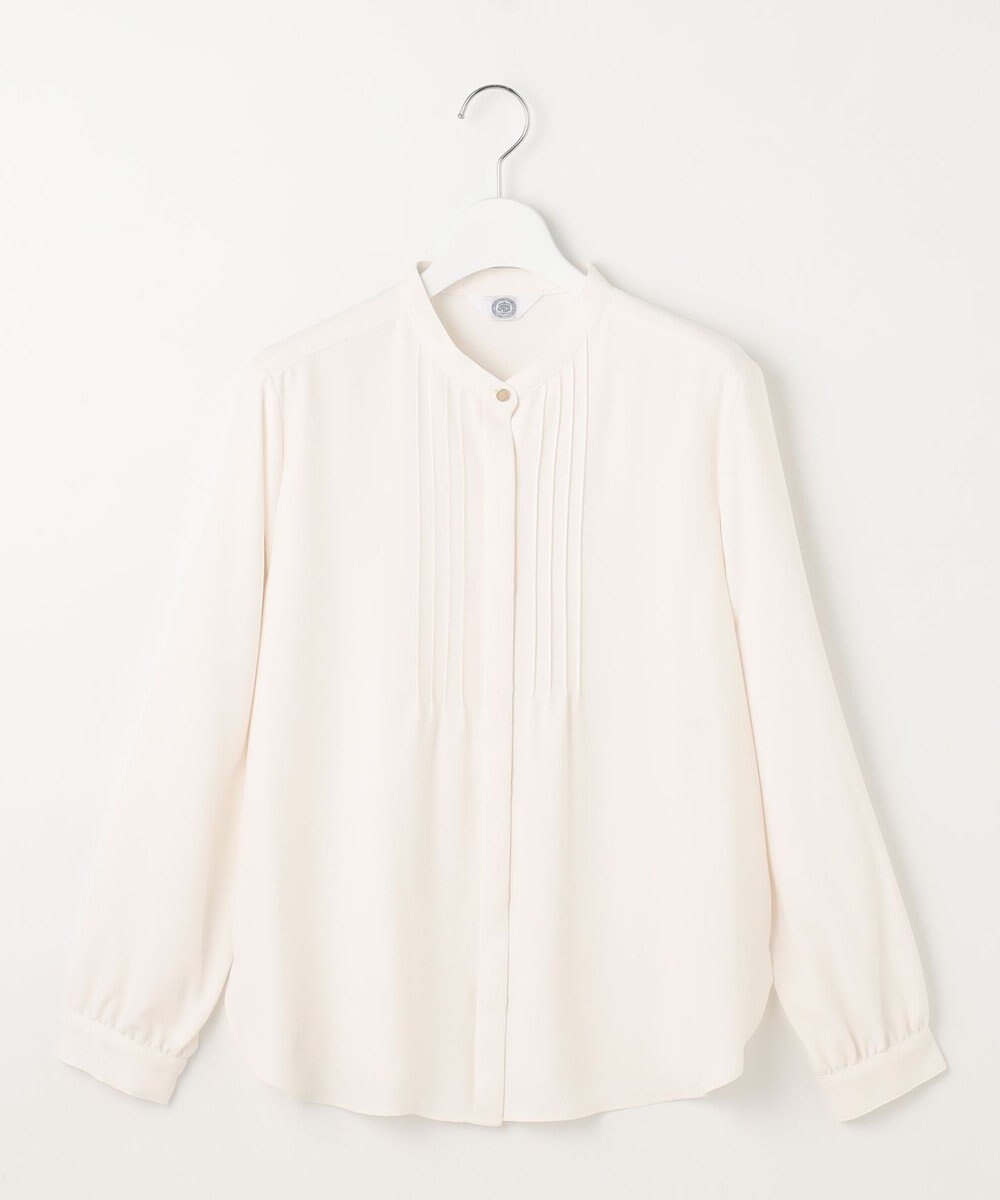 J.PRESS LADIES 【洗える】ヌーディスバックサテン ピンタック ブラウス 