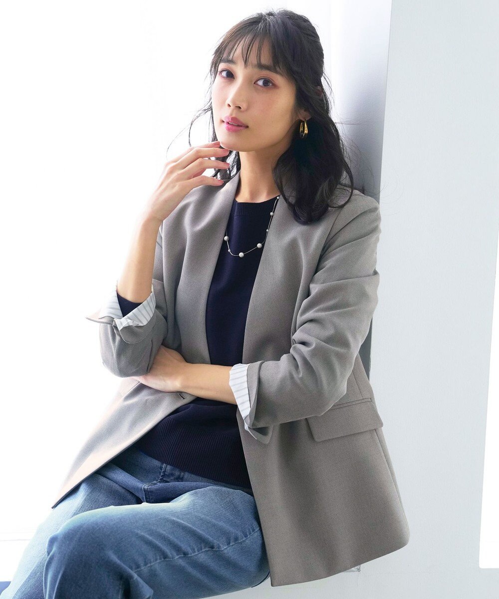 ANY SIS 褒めらレディストレッチ カラーレス ジャケット 