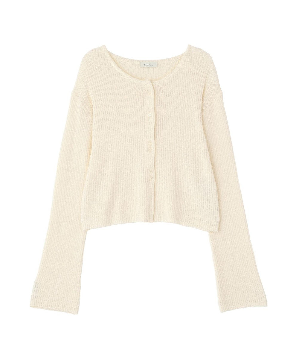 earth music&ecology 【予約】リブクロップドカーディガン 
