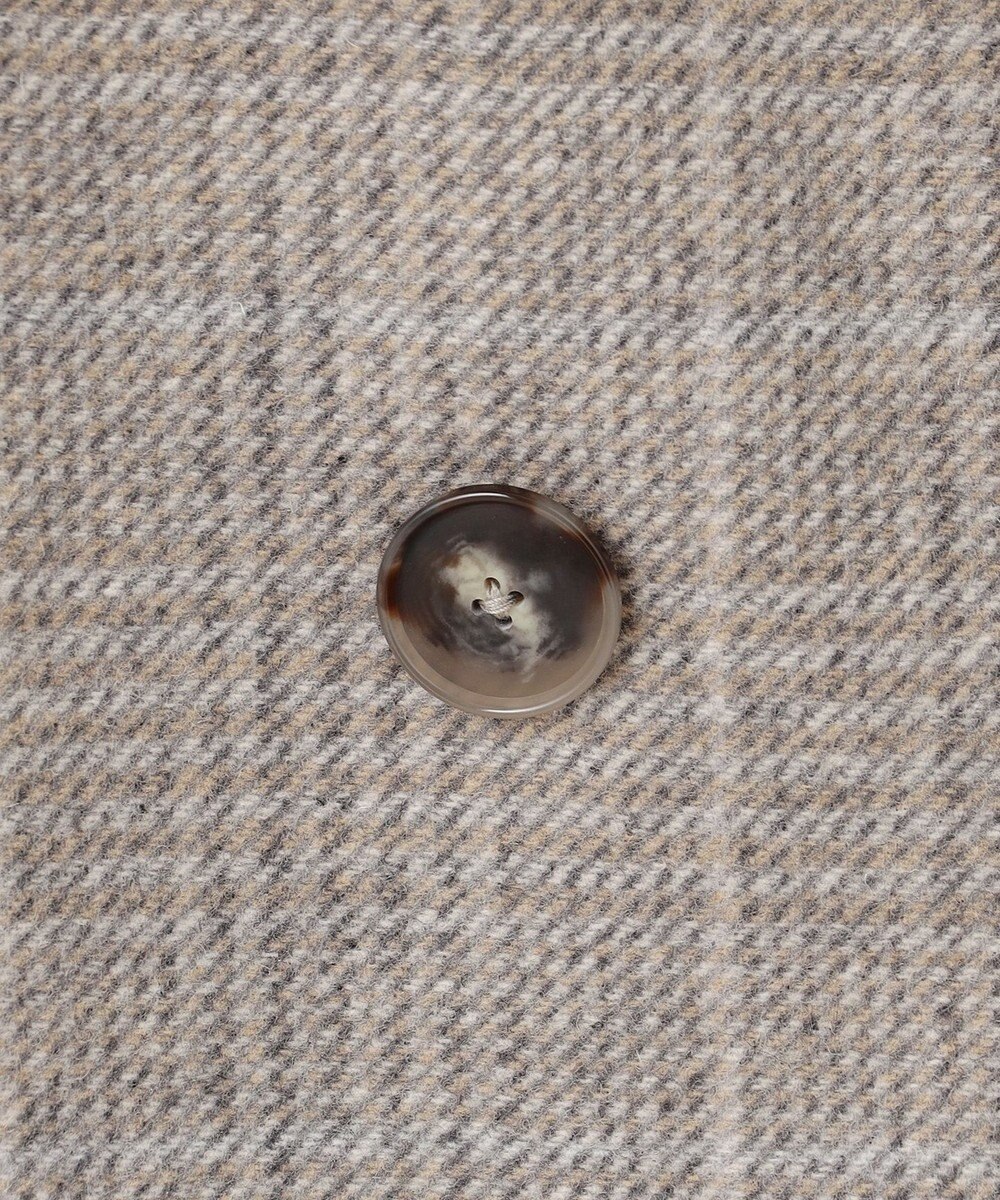 自由区 L 【17号サイズまで展開・カタログ掲載】ウールリバーチェック柄ダブルブレスト コート 