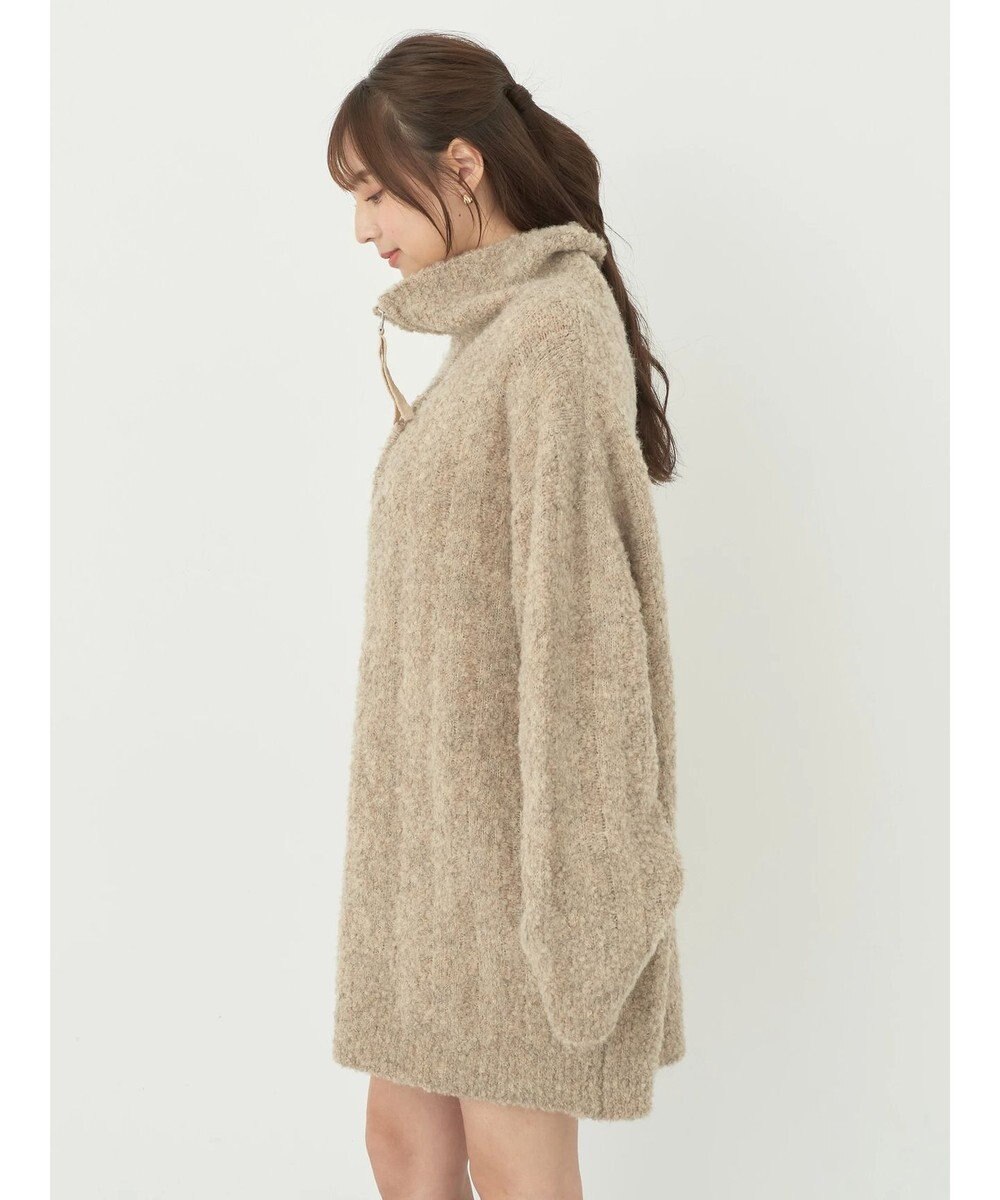 earth music&ecology ブークレハーフジップミニワンピース 