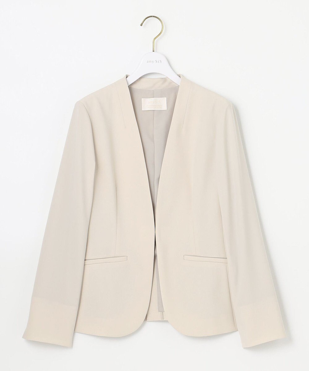 ANY SIS 【洗える】セレモニーダブルクロス カラーレス ジャケット 