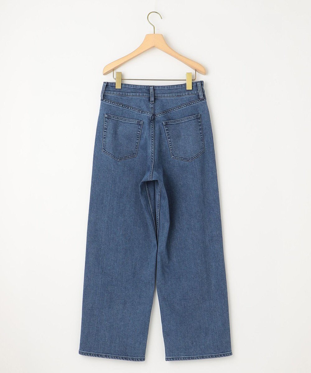組曲 L 【ストレッチ】ミッドデニム ワイドストレートパンツ 