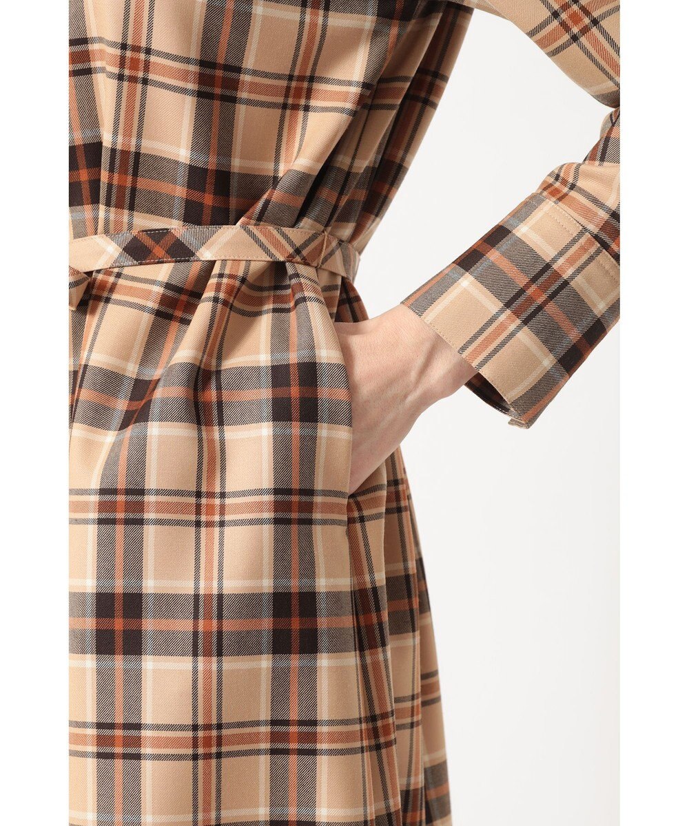 DAKS タータンチェック バンドカラーワンピース 