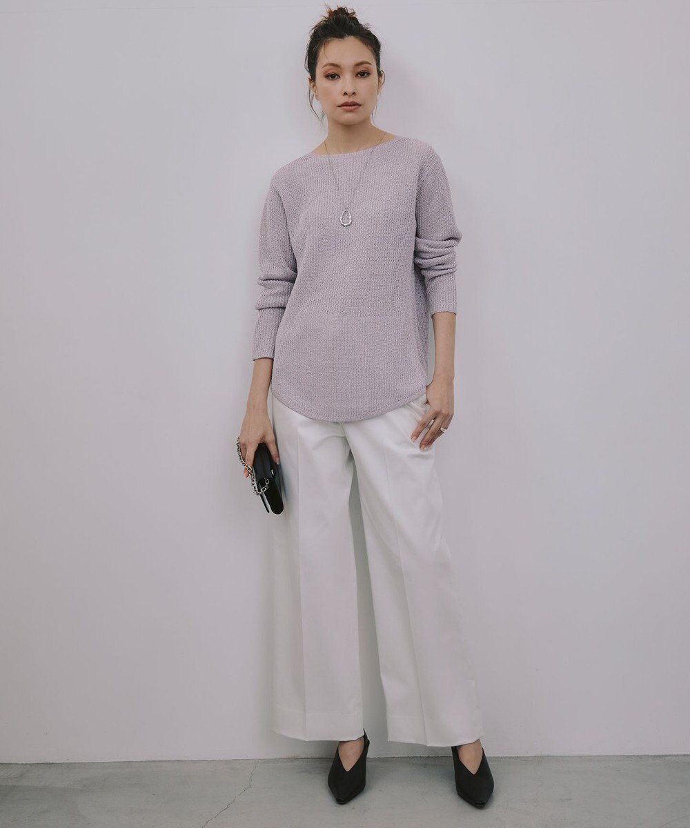 ICB 【WEB限定カラーあり・洗える】ペーパーブレンドシャインニット プルオーバー 