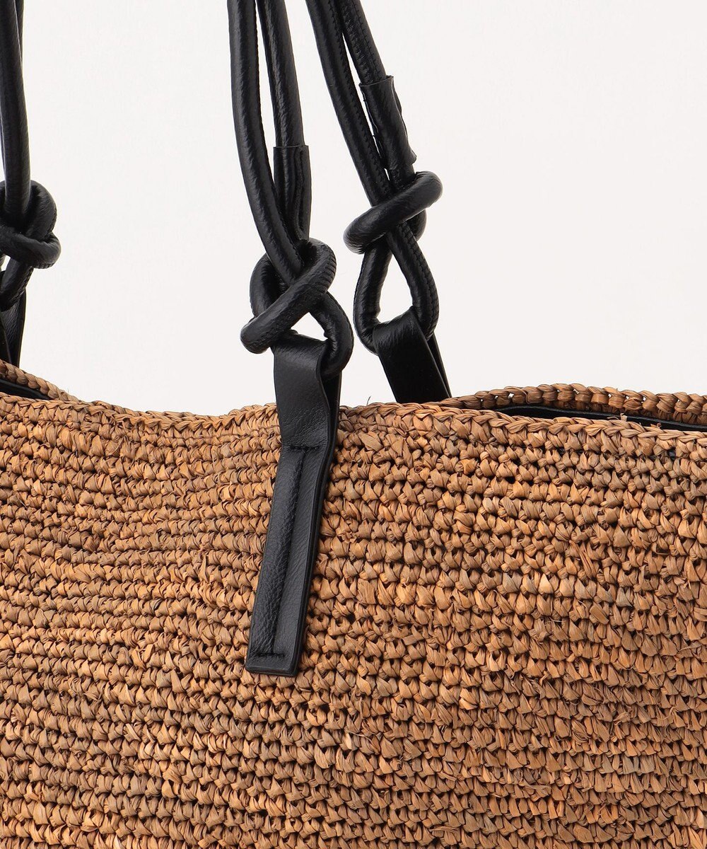 自由区 ノットハンドルラフィアトート バッグ 