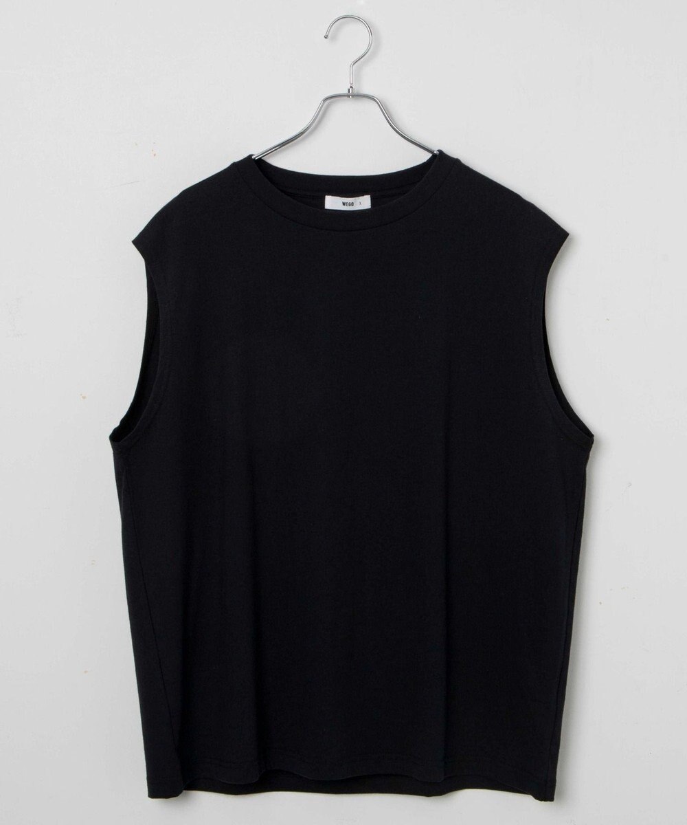 WEGO 【5色3サイズ展開/ユニセックス着用ITEM/洗える/綿100%】スリーブレスコットンT 