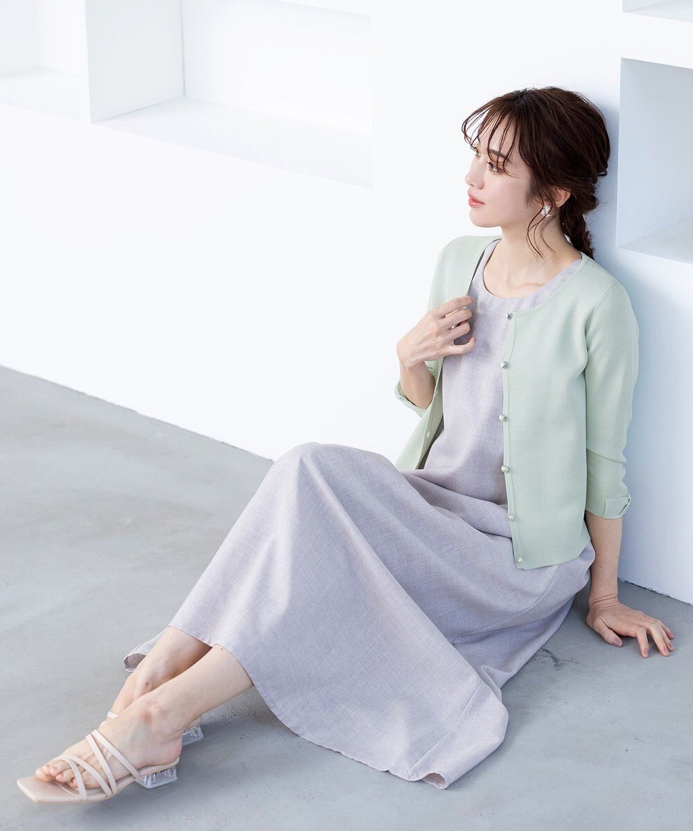 Tiaclasse L 【洗える】ミラノリブ編みが大人上品なリボンニットカーディガン 