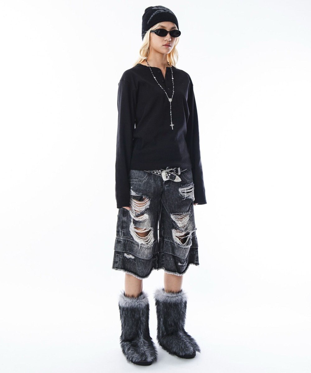 WEGO 【ユニセックス着用ITEM】コンパクトフィットリブヘンリーネックT（LS） 