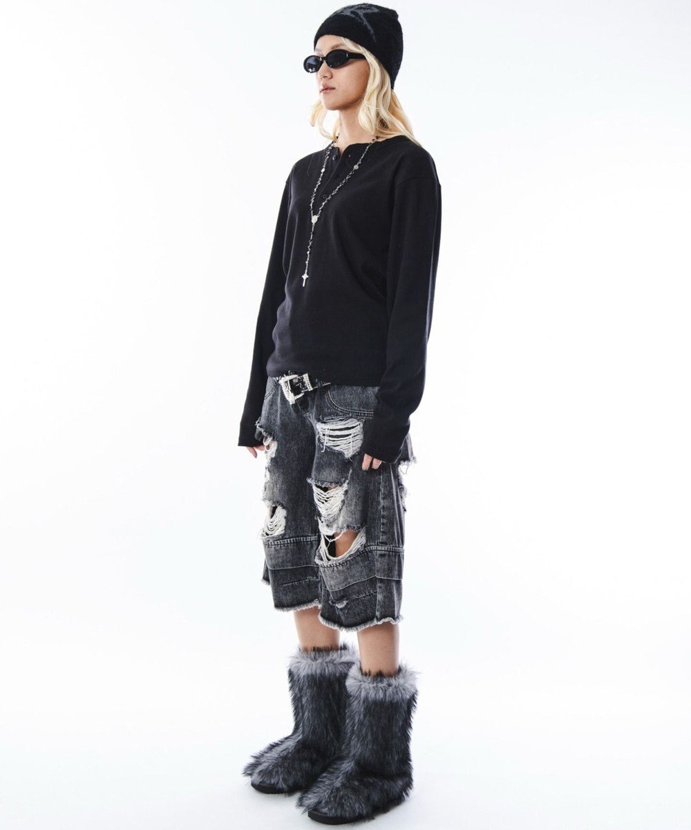 WEGO 【ユニセックス着用ITEM】コンパクトフィットリブヘンリーネックT（LS） 