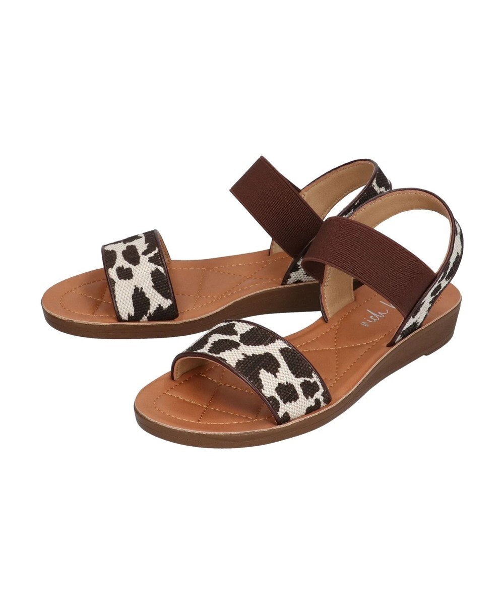 Green Parks ・ｒｉｃｈ　ｂｌｕｅ　雑材ゴムストラップサンダル 