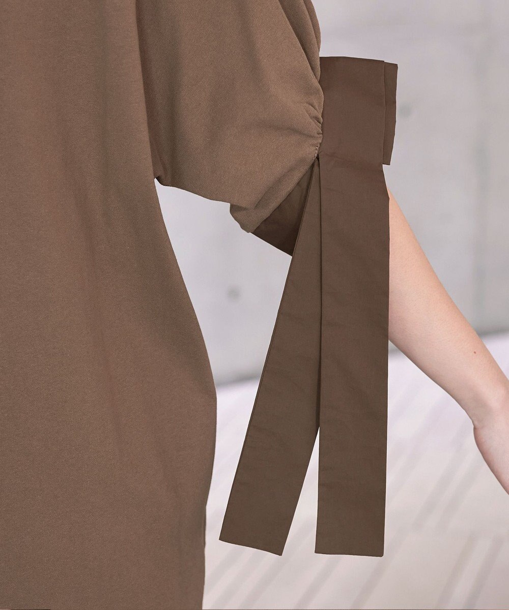 Tiaclasse 【洗える】デザインカフス付きマキシカットソーワンピース 