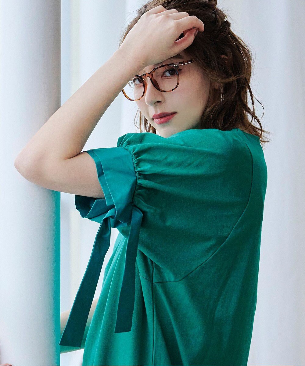 Tiaclasse 【洗える】デザインカフス付きマキシカットソーワンピース 