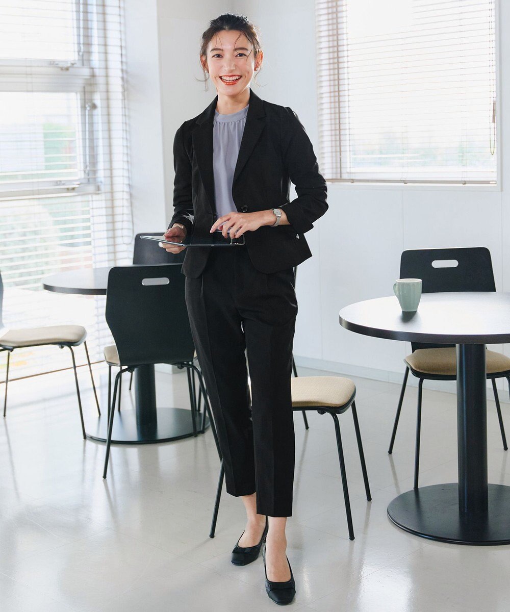 Tiaclasse 【小倉優子さん着用・ダブルクロス・洗える】テーパードパンツ 