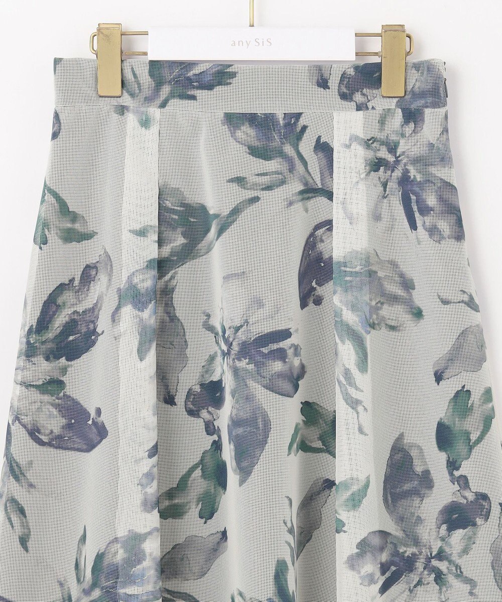ANY SIS L 【洗える】メッシュフラワープリント スカート 