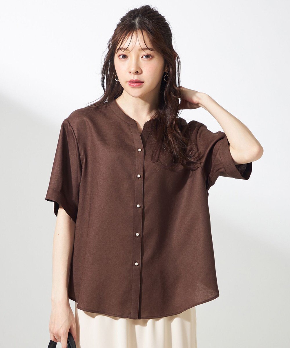 ANY SIS 【接触冷感・UVカット・速乾】スムージーポリエステル 2WAY ブラウス 