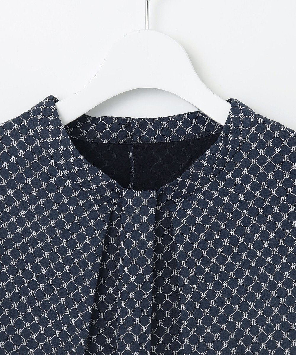 J.PRESS LADIES L モノグラムプリント ボウタイ風 カットソー 