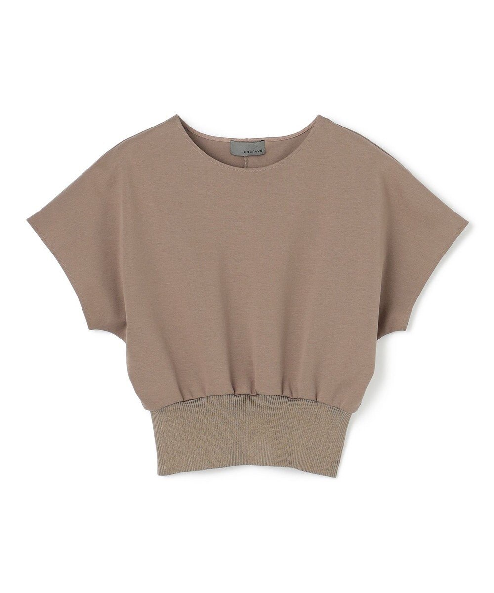 uncrave ダブルフェイスジャージー ドルマンスリーブリブトップス 